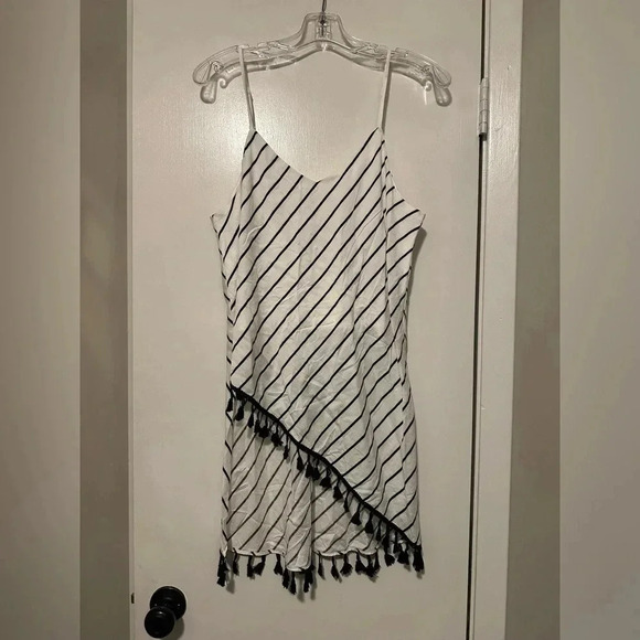 NWT PPLA Dottie Black and White Striped High-Low Top size L - Picture 3 of 10